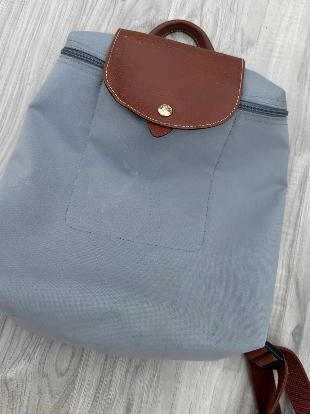Longchamp Le Pliage Original Backpack in a grey-blue